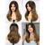 cheap Synthetic Trendy Wigs-Natural Long Wigs for Women with Fringe Synthetic Heat Resistant Hair Ombre Brown Wig for Daily Party Cosplay Use
