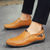 abordables Chaussures Décontractées Slip-On-Mocassins marron décontractés pour hommes avec tige en similicuir souple, détails cousus à la main et semelle en caoutchouc durable - parfaits pour un usage quotidien et les activités de plein air