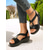 cheap Casual Sandals-Women&#039;s Metallic Snake Print Wedge Sandals – Glamorous Open-Toe Summer Shoes with Elastic Straps for Stylish Women, Perfect for Causal Parties and Vacations