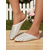 cheap Women&#039;s Flats-Women&#039;s White Pointed Toe Studded Mules - Slip-On Flat Backless Loafers with Rhinestone Accents for Adults, Daily Date &amp; Casual Garden Walks