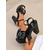 abordables Sandales de Robe-Sandales à talons épais et plateformes noires vernies pour femmes - Chaussures à bride à la cheville et bout ouvert avec nœud décoratif pour adultes, rendez-vous quotidien &amp;sortie décontractée