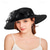 cheap Party Hats-Women Organza Kentucky Sun-Hats - Wide-Brim Flower Church Hats Beach Derby Hat for Tea Party Wedding Bridal Dress