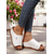 cheap Slide Sandals-Women's Light Blue Wedge Sandals – Open-Toe Slip-On Sandals with Soft Sole for Garden Walks and Summer Casuals