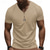 cheap Casual Henley Tee-Men&#039;s T Shirt Henley Shirt Tee Short Sleeve Shirt Short Sleeve V Neck Summer Plain Fashion Designer Basic Jacquard Vacation Street Going out Black White Khaki Top Tee for Men