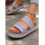 cheap Vacation Sandals-Women&#039;s Boho Blue Woven Slide Sandals – Ethnic Platform Slippers for Beach Holidays &amp; Casual Summer Outfits
