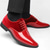 cheap Oxford Shoes-Men's Red Glossy Dress Shoes with Sleek Finish - Elegant, High-Gloss Formal Footwear for Weddings, Galas and Special Occasions