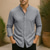baratos Camisa Algodão Linho-Homens Camisa Social Camisa de linho Camisa Popover Camisa casual Camisa de algodão Riscas Férias Havaiana Preto Azul Azul Escuro Cinzento Manga 3/4 Faixa Primavera Outono Roupa