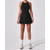 cheap Women's Tennis Dress-Women's Solid Colored Tennis Dress with Built in Shorts and Bra Sports Dress Sleeveless Ruched Breathable Tennis Pickleball Round Dress Khaki Black Dark Navy Tennis Clothing