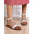 cheap Dress Sandals-Women&#039;s Gold Ankle Strap Flat Sandals with Crisscross Glitter Straps - Stylish and Comfortable Flats for Everyday Dates