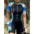 voordelige Triatlon dameskleding-Dames Triathlonpak Korte mouw Bergracen Wegwielrennen Zomer blauw Grafisch Lijnen / golven Gestreept Fietsen Sneldrogend Ultra-Violetbestendig Rits Aan De Voorzijde Achterzak Rekbaar Spandex Sport