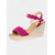 cheap Vacation Sandals-Women&#039;s Scalloped  Wedge Sandals with Ankle Buckle and Charm Detail, Lightweight Platform Sole, Soft Footbed, for Adult Summer Beach Vacations, Garden Parties, Daily Resort Strolls, and Casual Outings