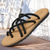 abordables Sandalias de Vacaciones-Sandalias con tiras en blanco y negro para hombre, ligeras y elegantes con ajuste flexible, perfectas para uso diario, aventuras casuales al aire libre y uso en vacaciones.