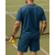 olcso Férfi ing-Férfi Csík Sportkészlet Tenisz szett 2 Rövid ujjú Upijanje znoja Nedvességelvezető Légáteresztő Tenisz Golf Futás Terített nyak Khakizöld Fekete Tengerészkék Tenisz ruházat