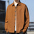 preiswerte Hemdjacke für Herren-Herren Hemd Freizeithemd Hemdjacke Einfach Urlaub Alltagskleidung Schwarz Orange Armeegrün Kaffee Langarm Revers Frühling Herbst Bekleidung Tasche