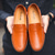 halpa Miesten loaferit ja nauhattomat kengät-Miesten ruskeat loaferit, joissa on tikatut yksityiskohdat ja mukava pohja - rento, mukava, ihanteellinen jokapäiväiseen käyttöön ja ulkoiluun