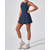 cheap Women's Tennis Dress-Women's Solid Colored Tennis Dress with Built in Shorts and Bra Sports Dress Sleeveless Ruched Breathable Tennis Pickleball Round Dress Khaki Black Dark Navy Tennis Clothing