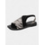 cheap Casual Sandals-Women&#039;s Blue Abstract Denim Print Peep-Toe Sandals – Artistic Slingback Sandals for Summer Vacations, Resort &amp; Casual Outfits