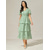 voordelige Feestjurken-Dames Maxi-jurk A lijn jurk Elegant Formeel Flutter mouw Bruiloft gast Cocktailparty Normale pasvorm Effen Korte mouw V-hals Grijs-Groen Zomer