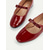 cheap 1950s-Women&#039;s 1950s Red Patent Leather Mary Jane Flats – Classic Retro Ballet Style with Bow Strap, Perfect for Vintage Fashion &amp; Everyday Wear