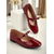 cheap 1950s-Women&#039;s 1950s Red Patent Leather Mary Jane Flats – Classic Retro Ballet Style with Bow Strap, Perfect for Vintage Fashion &amp; Everyday Wear