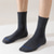 cheap Men&#039;s Socks-Men&#039;s 5 Pairs Multi Packs Socks Running Socks Casual Socks Black White Color Stripes Vacation Sports &amp; Outdoor Daily Basic Medium Spring Fall Fashion Casual