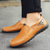 abordables Chaussures Décontractées Slip-On-Mocassins marron décontractés pour hommes avec tige en similicuir souple, détails cousus à la main et semelle en caoutchouc durable - parfaits pour un usage quotidien et les activités de plein air