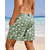 cheap Men&#039;s Swim Shorts-Men&#039;s Swim Shorts Board Shorts Swim Trunks Coconut Tree Stripes Quick dry Breathable Drawstring Elastic Waist With Compression Liner Vacation Beach Hawaiian Casual Blue Green