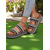 cheap Vacation Sandals-Women&#039;s Boho Blue Woven Slide Sandals – Ethnic Platform Slippers for Beach Holidays &amp; Casual Summer Outfits