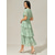 voordelige Feestjurken-Dames Maxi-jurk A lijn jurk Elegant Formeel Flutter mouw Bruiloft gast Cocktailparty Normale pasvorm Effen Korte mouw V-hals Grijs-Groen Zomer