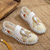 ieftine Pantofi casual slip-on-Espadrile albe pentru bărbați, fără mâneci, cu broderie artistică - încălțăminte elegantă cu design unic de tigru