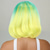cheap Party Wigs-Synthetic Wig kinky Straight Natural Straight Layered Haircut Neat Bang Machine Made Wig 12 inch A1 Synthetic Hair Women&#039;s Classic Comfortable Color Gradient Multi-color