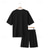 cheap Men&#039;s Tee Sets-Men&#039;s T-shirt Suits 2 Pieces Outfits Tee &amp; Shorts Short Sleeve Crew Neck Summer Plain Fashion Casual 2 Piece Vacation Daily Wear Going out Black White Navy Blue Top Tee for Men