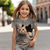 abordables Animales 3D de Chica-Chica 3D Gato Camiseta Manga Corta Verano Primavera Moda Básico Niños 4-12 años Cuello Barco Exterior Casual Diario Ajuste regular