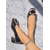 abordables Block Heels-Escarpins à talons compensés en cuir verni pour femmes avec boucle dorée – Escarpins rétro à bout carré pour le bureau, les réunions d&#039;affaires et les événements formels