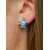 economico Accessori per le vacanze-Orecchini a tartaruga da donna: eleganti orecchini placcati in argento con intarsio turchese, perfetti per la spiaggia e la moda estiva, accessori casual e per le vacanze.