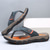 billige Ferietøfler-Herre utendørs flip-flop sandaler med T-stropp og polstret såle, slitesterkt mønster, sporty utseende for voksne, egnet for strandaktiviteter, fotturer, bruk ved bassengkanten, sommerferie