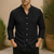 baratos Camisa Algodão Linho-Homens Camisa Social Camisa de linho Camisa Popover Camisa casual Camisa de algodão Riscas Férias Havaiana Preto Azul Azul Escuro Cinzento Manga 3/4 Faixa Primavera Outono Roupa