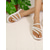 cheap Vacation Sandals-Women&#039;s White Braided Flat Sandals - Casual Slip-On Strappy Summer Shoes for Daily Outings and Romantic Daytime Dates
