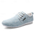 cheap Casual Lace-Up Shoes-Men's Blue Denim Slip-on Sneakers with Textured Upper - Casual, Comfortable, Ideal for Daily Wear, Travel and Relaxed Settings