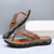 billige Ferietøfler-Herre utendørs flip-flop sandaler med T-stropp og polstret såle, slitesterkt mønster, sporty utseende for voksne, egnet for strandaktiviteter, fotturer, bruk ved bassengkanten, sommerferie