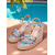 preiswerte Keilsandalen-Damen-Riemchensandalen mit Blumenmuster und Keilabsatz und verstellbarem Knöchelriemen, bequem und stylisch für Sommer, Strand und Urlaub