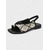 economico Sandali Piani-sandali da donna con cinturino posteriore aperto in arancione e nero - scarpe comode, comode e comode per appuntamenti estivi quotidiani e uscite del fine settimana