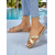 cheap Vacation Sandals-Women&#039;s Gold Flat Sandals with Rhinestone Straps – Elegant Slip-On Summer Shoes for Poolside, Resort, and Vacation Wear
