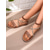 cheap Dress Sandals-Women&#039;s Gold Ankle Strap Flat Sandals with Crisscross Glitter Straps - Stylish and Comfortable Flats for Everyday Dates