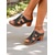 cheap Casual Sandals-Women&#039;s Metallic Slide Sandals – Gold Embossed Pattern, Block Heel, Easy Slip-On Style, Perfect for Countryside Getaways and Outdoor Gatherings