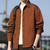 preiswerte Hemdjacke für Herren-Herren Hemd Freizeithemd Hemdjacke Einfach Urlaub Alltagskleidung Schwarz Orange Armeegrün Kaffee Langarm Revers Frühling Herbst Bekleidung Tasche