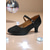 cheap Latin Shoes-Women&#039;s Black Polka Dot Dance Shoes with Low Heel and Ankle Strap - Professional Ballroom Practice Shoes for Latin and Swing Dancers