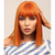 cheap Synthetic Trendy Wigs-Short Straight Bob Auburn Wigs with Fringe Shoulder Length Hair Colorful Wig for Women Girls Heat Resistant Synthetic Wig for Cosplay Halloween Party 14 Inch 35cm Ginger Brown