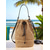 abordables Sacs à bandoulière-Sac seau tissé à cordon coulissant pour femme - élégant sac fourre-tout d'été avec sangles en cuir, parfait pour la plage, les voyages et les sorties décontractées