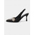 baratos sapatos slingback-Sapatos de salto gatinho slingback de renda branca para mulheres com detalhes em strass - sapatos de festa de coquetel com inspiração vintage para madrinhas, recepções em jardins e celebrações ao ar